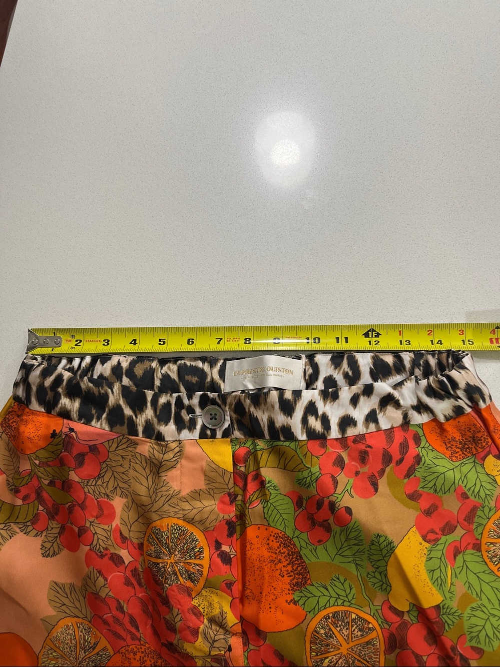La Prestic Ouiston Lucky silk pants in multicolor Mix Pink mix fruits rose print - Picture 7 of 9